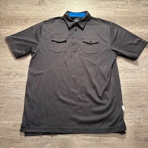 Snake Eyes Polo Shirt Mens Medium Black Golf Stretch Performance Travel Pocket